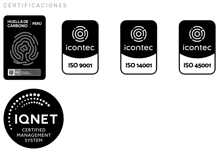 Huella de Carbono Perú, ISO 9001, ISO 14001, ISO 45001 icontec, IQNET
