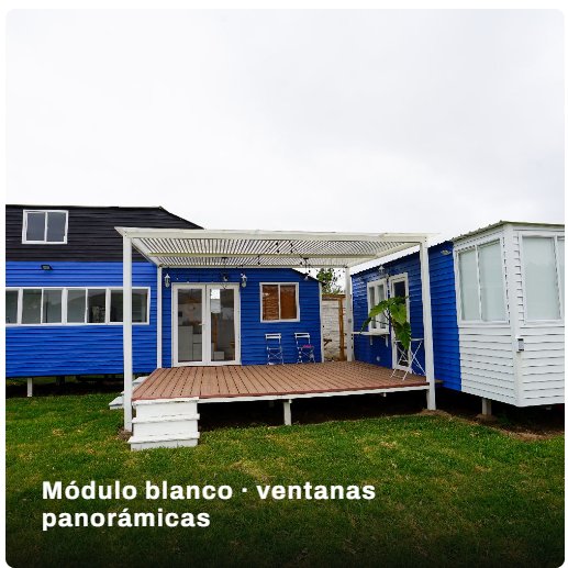Módulo blanco con ventanas panorámicas de PVC